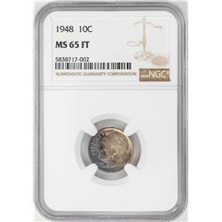 1948 Roosevelt Dime Coin NGC MS65FT