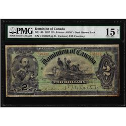 1897 $2 Dominion of Canada Note DC-14b PMG Choice Fine 15 Net