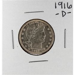 1916-D Barber Quarter Coin