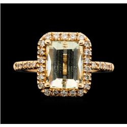 14KT Rose Gold 3.05 ctw Citrine and Diamond Ring