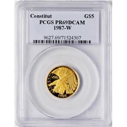 1987-W $5 Proof Constitution Commemorative Gold Coin PCGS PR69DCAM