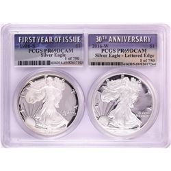 1986-S & 2016-W $1 Proof American Silver Eagle Coin Set PCGS PR69DCAM