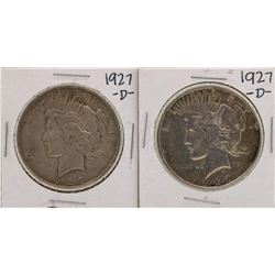 Lot of (2) 1927-D $1 Peace Silver Dollar Coins