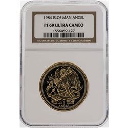 1984 Isle of Man Angel Gold Coin NGC PF69 Ultra Cameo