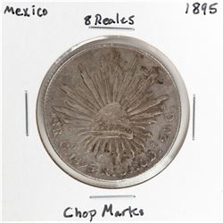 1895 Mexico 8 Reales Silver Coin Chopmarks