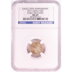 2011 $5 American Gold Eagle Coin NGC MS69 Early Releases