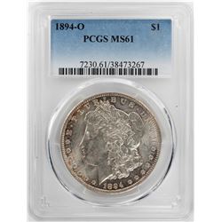 1894-O $1 Morgan Silver Dollar Coin PCGS MS61