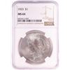 Image 1 : 1923 $1 Peace Silver Dollar Coin NGC MS64