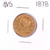 Image 1 : 1878 $5 Liberty Head Half Eagle Gold Coin