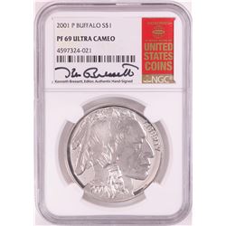 2001-P $1 Proof American Buffalo Silver Dollar Coin NGC PF69 Ultra Cameo K. Bressett