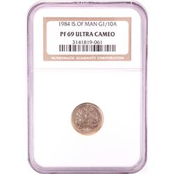 1984 Isle of Man Proof 1/10 oz. Gold Coin NGC PF69 Ultra Cameo