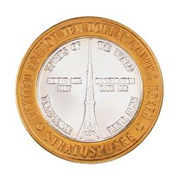 .999 Silver Stratosphere Las Vegas, NV $10 Casino Limited Edition Gaming Token