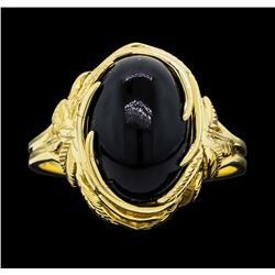 14KT Yellow Gold Ladies 5.00 ctw Black Onyx Ring