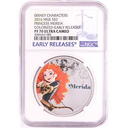 2016 Proof $2 Disney Princess Merida 1oz Silver Coin NGC PF70 Ultra Cameo