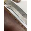 Image 4 : 13" Inlaid Wood & Brass Handle Damascus Hunting Knife