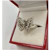 Image 2 : Ladies Simulated Cluster Diamond Butterfly Ring with 925 Sterling Silver Mount