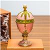 Image 2 : 5.5â€ Pink Amphora Enameled Royal Inspired Russian Egg Figurine