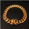 Image 4 : Mens 18K Gold Plated Cuban Link Bracelet