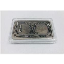 Asian Tibetan Silver One Ounce Depicting Scorpio