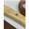 Image 4 : 8 1/2" Inlaid Bone Handle Damascus Shive With Stitched