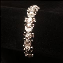 Asian Tibetan Silver Frog Bracelet