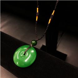 Asian Carved Green Jade Pendant Of Hope