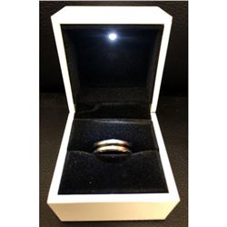 Mens Titanium Steel Silver Blue Engagement Ring