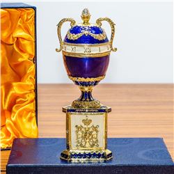1895 Blue Serpent Clock Royal Russian Egg 7â€