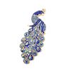 Image 2 : Large Royal Blue Jewel Peacock Broach