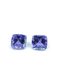 Lot Of 2 Cushion Cut Tanzanite Gemstone 2.54 Carat Total Weight