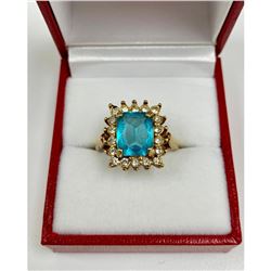 Elegant Ladies 1/2 Carat Ocean Blue Citrine With 10K Gold Ring Mount