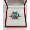 Image 1 : Elegant Ladies 1/2 Carat Ocean Blue Citrine With 10K Gold Ring Mount