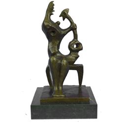 MOTHER & CHILD (1954) by Henry Moore Abstract Bronze Bench Sculpture 12  x 7 