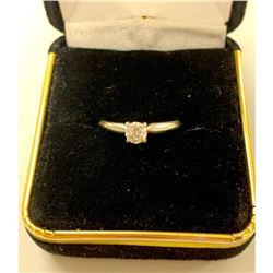 14KT White Gold Ladies Hand Assembled Custom Made Diamond Solitaire Engagement Ring
