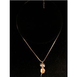 Contemporary Designer Rhinestone fox necklace