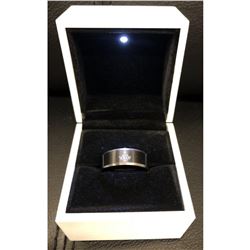 Mens Titanium Steel Black And Silver Ring