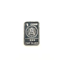 Novelty 1 Gram .999 Silver Bar - "All Seeing Eye"
