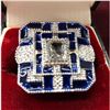 Image 2 : Ladies Blue And Silver Semi Precious Ring