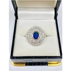 Elegant Ladies Size 7 0.68ct Kyanite Sterling Silver Set Ring