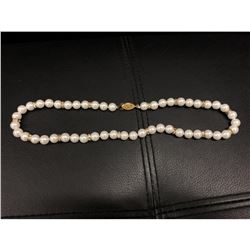 Stunning 49 Round Pearl Necklace With Gold Clasp