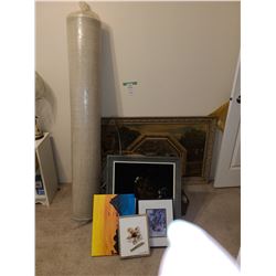 Art, mirrors, and rug