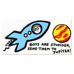 Todd Goldman, "Boys Are Stupider" Original Acrylic Painting on Gallery Wrapped Canvas, Hand Signed w