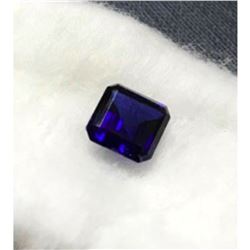 2ct Ceylon Blue Square-Cut Allanite Lab-Grown Gemstone