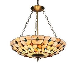 Mosaic-Style Stained Glass Inverted Ceiling Pendant Light