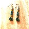 Image 3 : Roman Glass, Sterling, Emerald & Peridot Gemstone Earrings