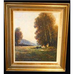 Student of Otto Strutzel, German Impressionist Landscape Oil Painting