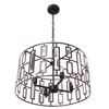 Image 3 : Modern Rubbed Bronze & Crystal Inverted Ceiling Pendant Light