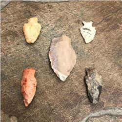 Group of Native American Indian Arrowheads, Points, Artifacts