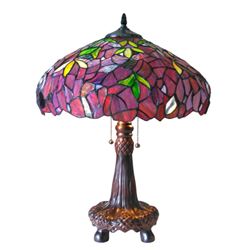 Tiffany-style Wisteria Stained Glass Lamp