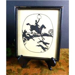 Early 1900's Signed Fox Hunt Silhouette